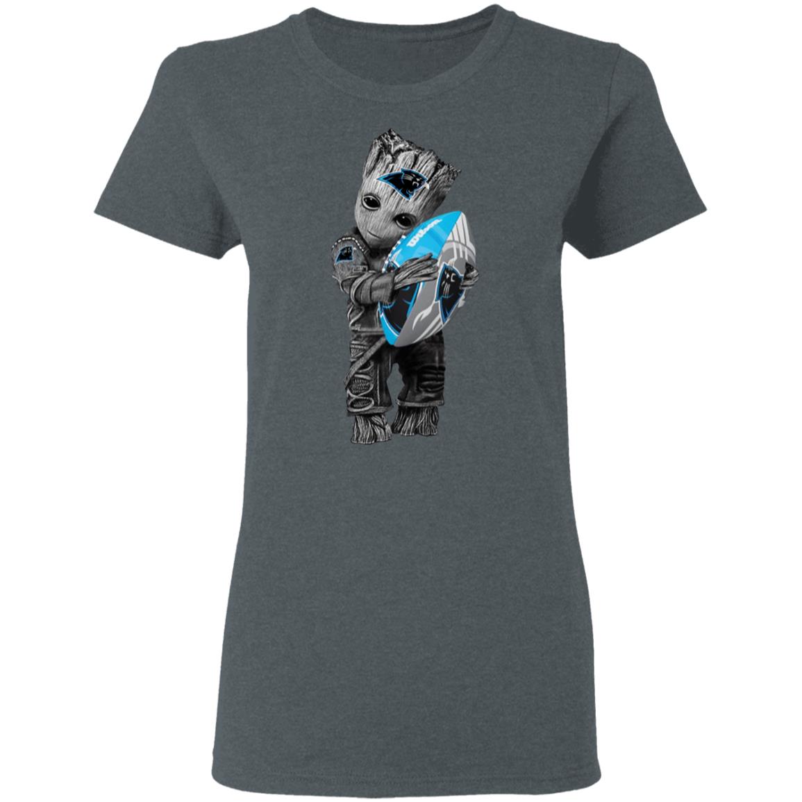 Baby Groot Hugging Carolina Panthers T-Shirts, Hoodies, Long Sleeve