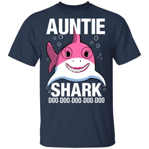 Auntie Shark Doo Doo Doo Doo Doo T-Shirts - Image 3