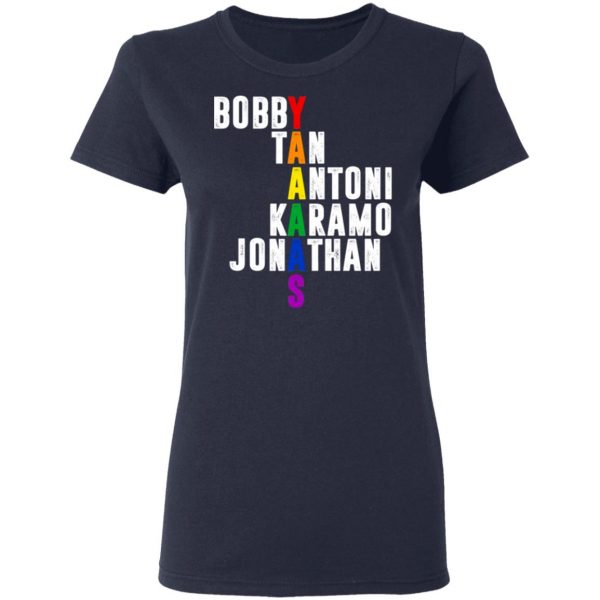 Queer Eye Yaaas Fab 5 Names LGBT T-Shirts 7