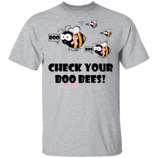 Breast Cancer Awareness Check Your Boo Bees T-Shirts 3