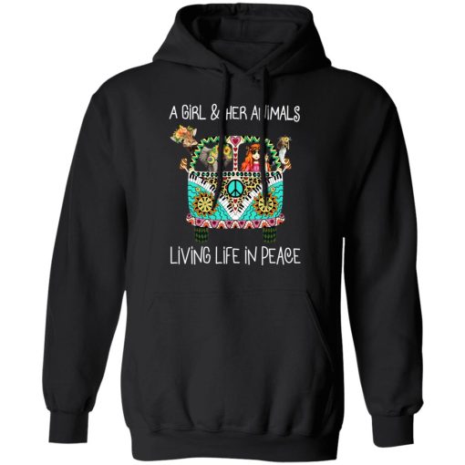 A Girl And Her Animals Living Life In Peace T-Shirts 4