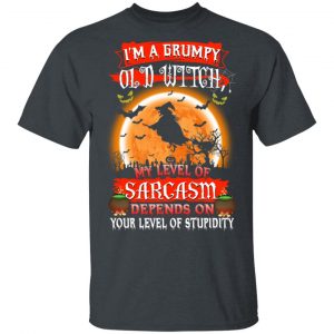 I’m A Grumpy Old Witch My Level Of Sarcasm Depends On Your Level Of Stupidity Halloween T-Shirts Halloween 2