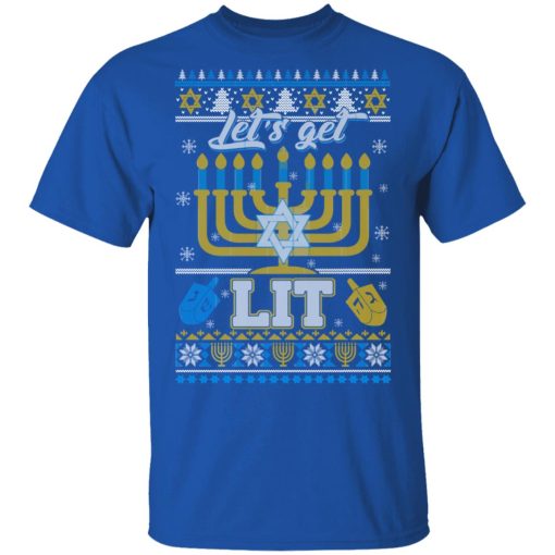 Funny Happy Hanukkah Chanukah Let’s Get Lit T-Shirts - Image 4