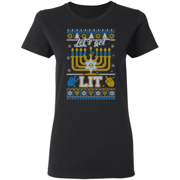 Funny Happy Hanukkah Chanukah Let’s Get Lit T-Shirts 5