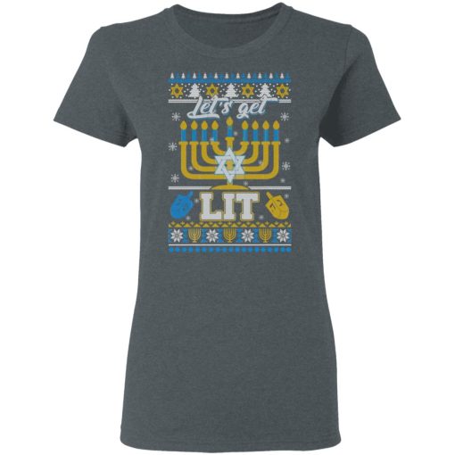 Funny Happy Hanukkah Chanukah Let’s Get Lit T-Shirts - Image 6