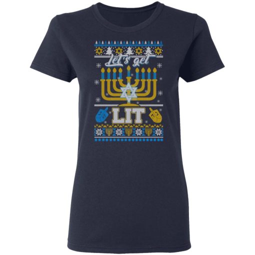 Funny Happy Hanukkah Chanukah Let’s Get Lit T-Shirts - Image 7