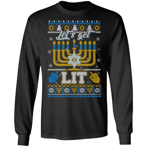 Funny Happy Hanukkah Chanukah Let’s Get Lit T-Shirts - Image 9