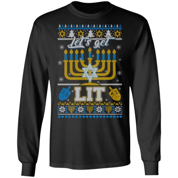 Funny Happy Hanukkah Chanukah Let’s Get Lit T-Shirts 9