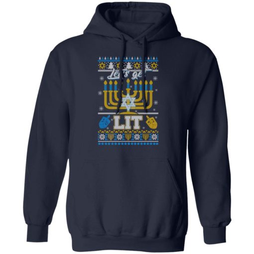 Funny Happy Hanukkah Chanukah Let’s Get Lit T-Shirts - Image 11