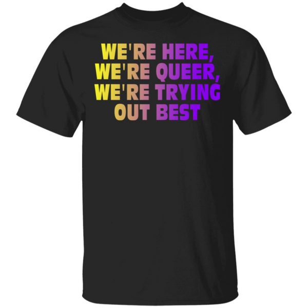 We're Here We're Queer We're Trying Out Best T-Shirts, Hoodies, Sweatshirt 1
