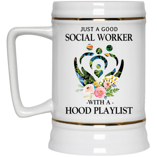 Just A Good Social Worker With A Hood Playlist Mug 4