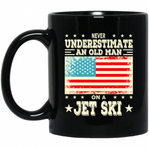 Never Underestimate An Old Man On A Jet Ski Mug Coffee Mugs
