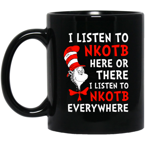 Dr. Seuss I Listen To NKOTB Here Or There I Listen To NKOTB Everywhere Mug 1