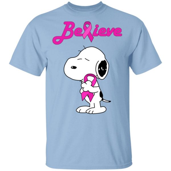 Snoopy Believe Breast Cancer Pink Awareness T-Shirts, Hoodies, Sweatshirt 1