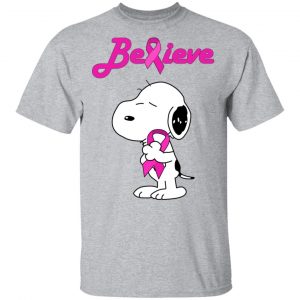 Snoopy Believe Breast Cancer Pink Awareness T-Shirts, Hoodies, Sweatshirt 6