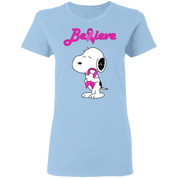Snoopy Believe Breast Cancer Pink Awareness T-Shirts, Hoodies, Sweatshirt 4