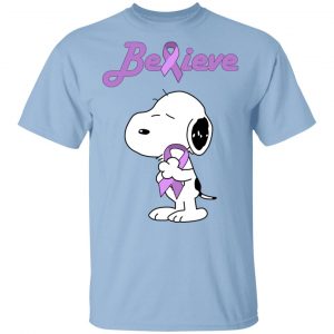 Snoopy Believe All Cancers Lavender Awareness T-Shirts, Hoodies, Sweatshirt Awareness