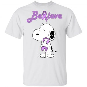 Snoopy Believe All Cancers Lavender Awareness T-Shirts, Hoodies, Sweatshirt Awareness 2