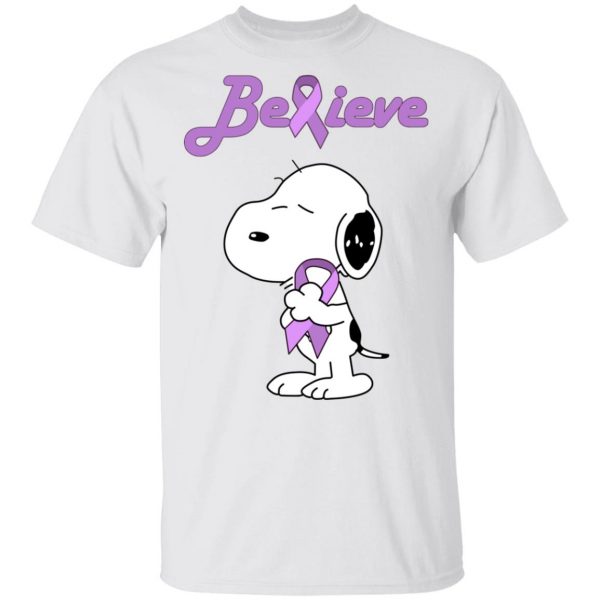 Snoopy Believe All Cancers Lavender Awareness T-Shirts, Hoodies, Sweatshirt 2