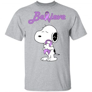 Snoopy Believe All Cancers Lavender Awareness T-Shirts, Hoodies, Sweatshirt 6