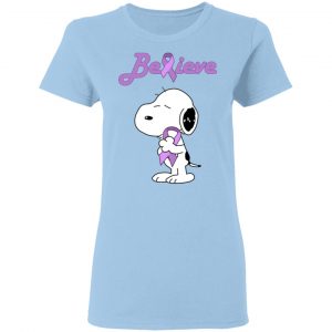 Snoopy Believe All Cancers Lavender Awareness T-Shirts, Hoodies, Sweatshirt 7