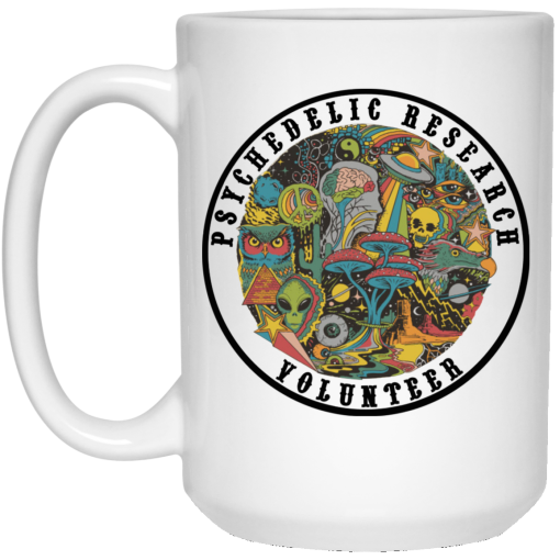 Psychedelic Research Volunteer White Mug - Image 3