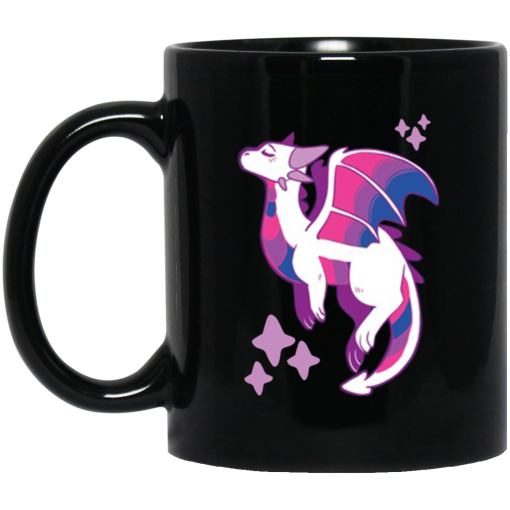 Bi Pride Dragon Black Mug 1