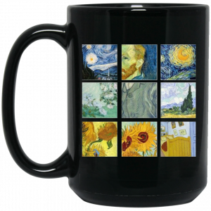 Vincent Van Gogh Collage Black Mug Coffee Mugs 2