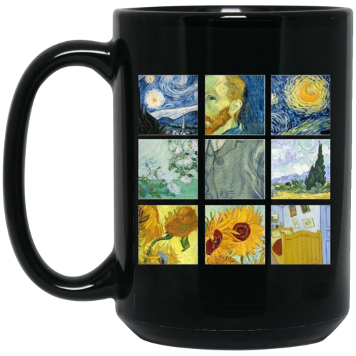 Vincent Van Gogh Collage Black Mug 2