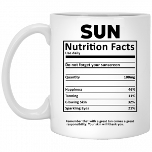 Sun Nutrition Facts White Mug Coffee Mugs