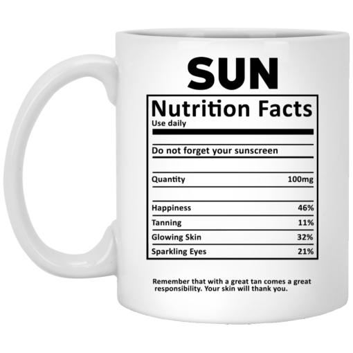 Sun Nutrition Facts White Mug