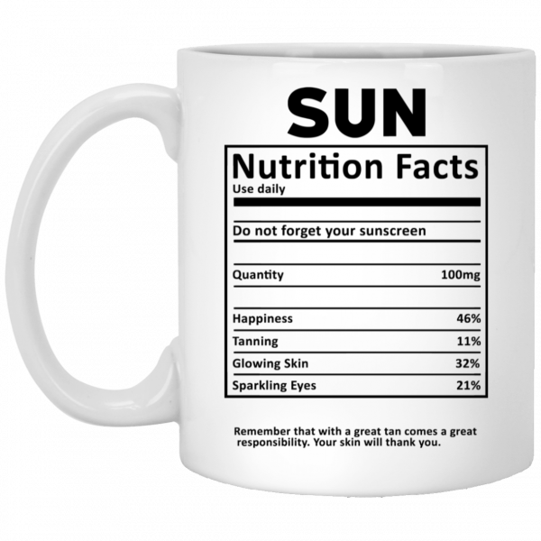 Sun Nutrition Facts White Mug 1