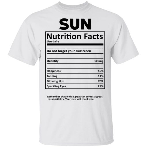 Sun Nutrition Facts T-Shirts, Hoodies, Sweatshirt - Image 2