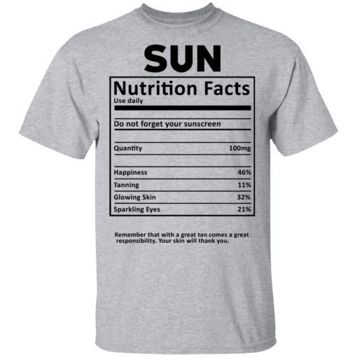 Sun Nutrition Facts T-Shirts, Hoodies, Sweatshirt - Image 3