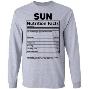 Sun Nutrition Facts T-Shirts, Hoodies, Sweatshirt 18
