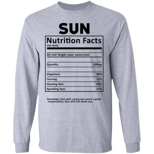 Sun Nutrition Facts T-Shirts, Hoodies, Sweatshirt 7