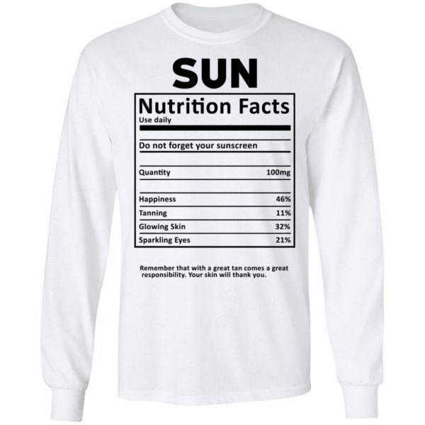Sun Nutrition Facts T-Shirts, Hoodies, Sweatshirt 8