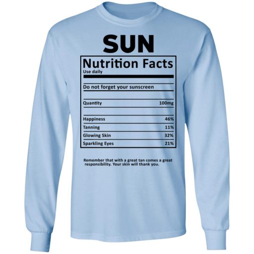 Sun Nutrition Facts T-Shirts, Hoodies, Sweatshirt - Image 9