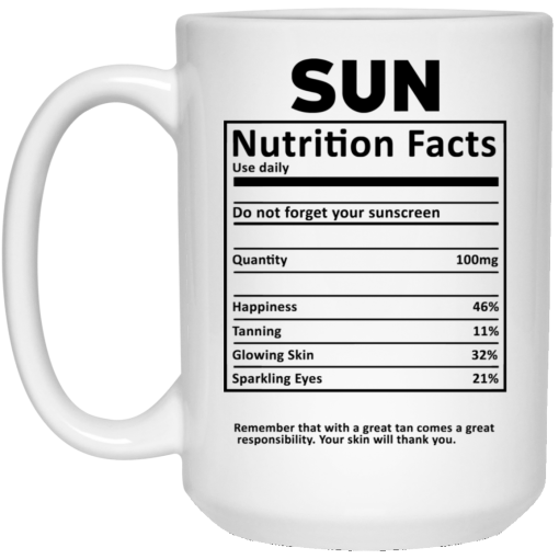 Sun Nutrition Facts White Mug - Image 3