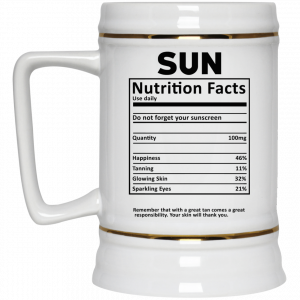 Sun Nutrition Facts White Mug 7