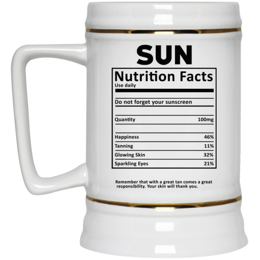 Sun Nutrition Facts White Mug - Image 4