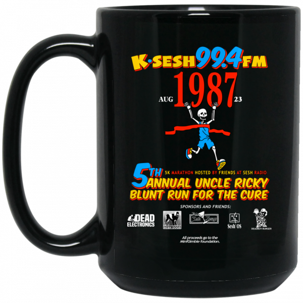 K·SESH 99.4FM 1987 5th Annual Uncle Ricky Lunt Run For The Cure 11 15 oz Mug 2