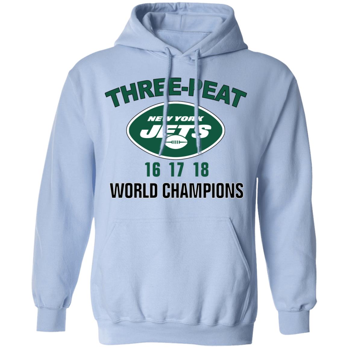 New York Jets Three Peat 16 17 18 World Champions T-Shirts, Hoodies