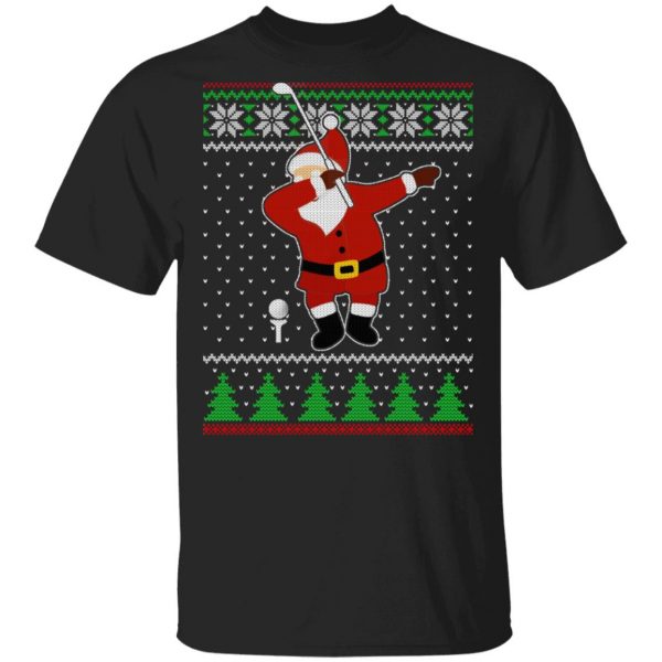 Dabbing Santa Golf Ugly Christmas T-Shirts, Hoodies, Sweater 1