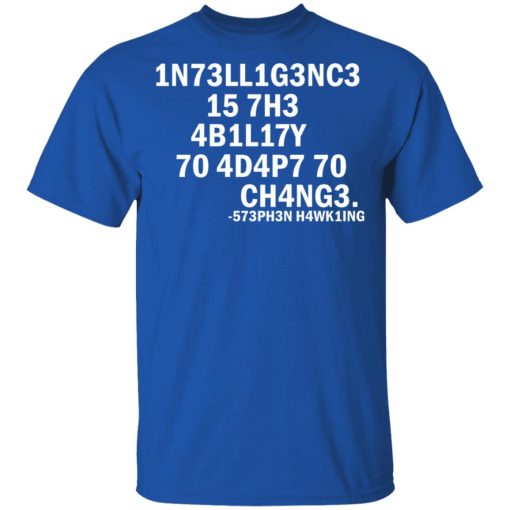 1N73LL1G3NC3 15 7H3 4B1L17Y 70 4D4P7 70 CH4NG3 573PH3N H4WK1NG T-Shirts, Hoodies, Sweater 4