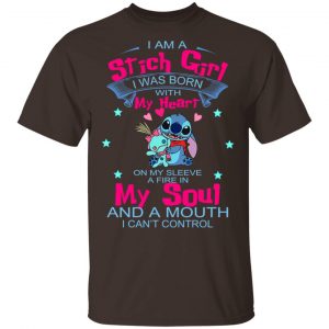 I Am A Stich Girl Was Born In With My Heart On My Sleeve T-Shirts, Hoodies, Sweater 13