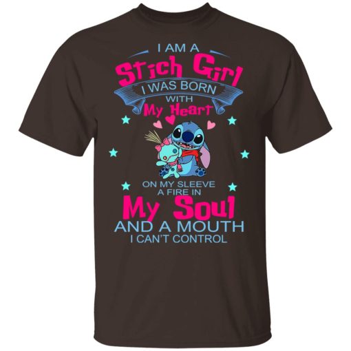 I Am A Stich Girl Was Born In With My Heart On My Sleeve T-Shirts, Hoodies, Sweater 2