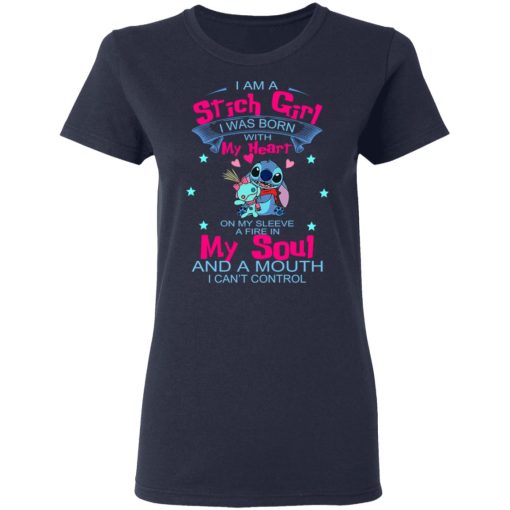 I Am A Stich Girl Was Born In With My Heart On My Sleeve T-Shirts, Hoodies, Sweater - Image 6