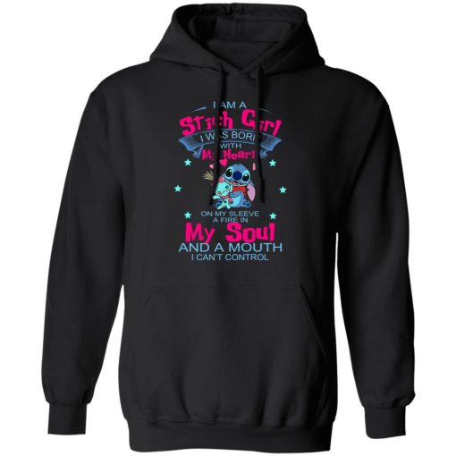 I Am A Stich Girl Was Born In With My Heart On My Sleeve T-Shirts, Hoodies, Sweater 7