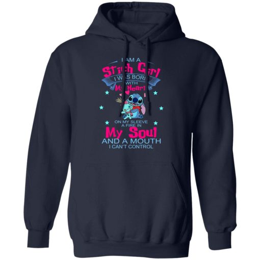 I Am A Stich Girl Was Born In With My Heart On My Sleeve T-Shirts, Hoodies, Sweater - Image 8